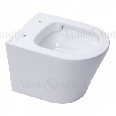 Potinkinis WERIT JOMO Exclusive 2 rėmas su juodos matinės spalvos mygtuku ir WC SAT Infinitio Compact Rimless komplektas 5