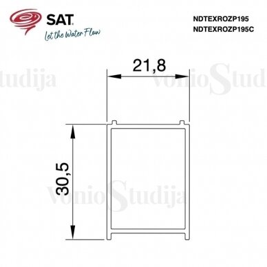 SAT TEX BB dušo kabinos praplatinimo profilis 30mm chromo spalvos  1