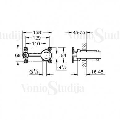 Grohe Essence New potinkinis praustuvo maišytuvas (snapo ilgis 183mm), brushed hard graphite spalvos 4