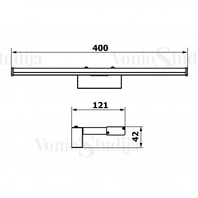 Sieninis šviestuvas CHICAGO LED 400x120x40mm 5