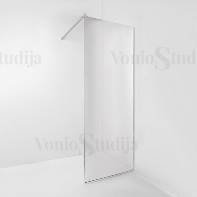 Šlifuoto nikelio spalvos dušo sienelė MERE BRUSHED NICKEL 70x200cm