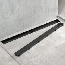 Tece Drainline su metalinėmis juodos spalvos grotelėmis 90cm