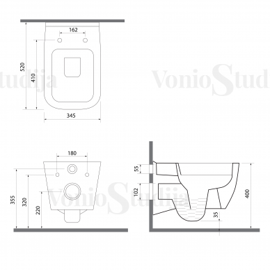 Grohe Rapid SL klozeto rėmo komplektas su baltu klavišu ir klozetas Iseva VEA Rimless su lėtaeigiu dangčiu 8