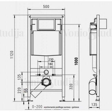 Potinkinis pakabinamo wc komplektas WERIT SWITCH juodu matiniu mygtuku ir GSI Modo pakabinamas klozetas su SWIRLFLUSH® nuplovimo sistema 9