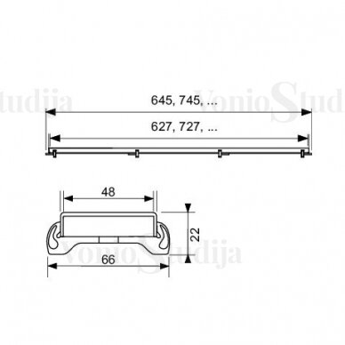 Tece Drainline su metalinėmis juodos spalvos grotelėmis 90cm 5