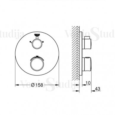 Grohe Grohtherm termostatinis maišytuvas chromo spalvos 3