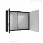Vonios spintelė su veidrodžiu 60x60x15 cm juodos spalvos