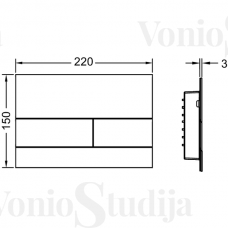 Vandens nuleidimo dvigubas klavišas TECEsquare II surūdijusio plieno spalvos