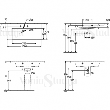 Villeroy&Boch praustuvas 1000x470 mm Subway 3.0 su CeramicPlus danga 5