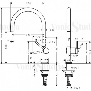 Virtuvinis maišytuvas Hansgrohe Talis M54 chromo spalvos 1