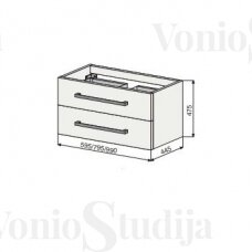 Vonios spintelė Cube 60x53x46 cm su praustuvu balta