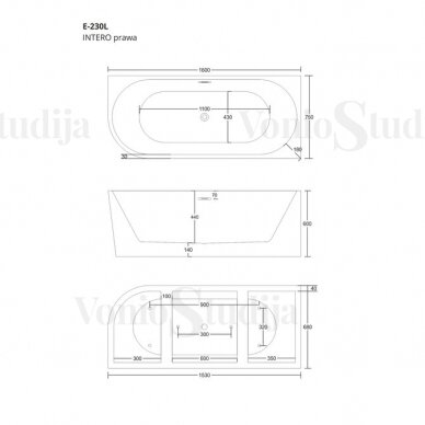 Vonia Corsan E230L 160cm dešininė su gunmetal spalvos clicklack 6