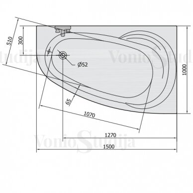 Vonia NAOS R 150x100x43cm Akrilinė 19111 7