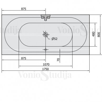 Vonia VIVA B 175x80x47cm Akrilinė 88119 6