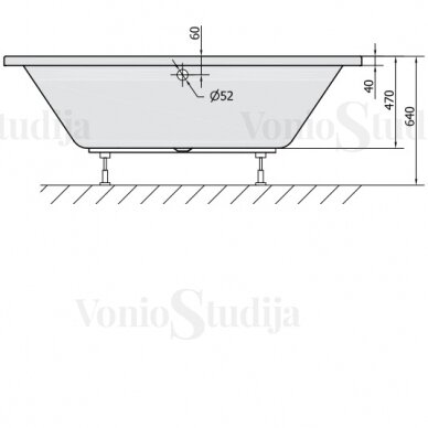 Vonia VIVA B 175x80x47cm Akrilinė 88119 5