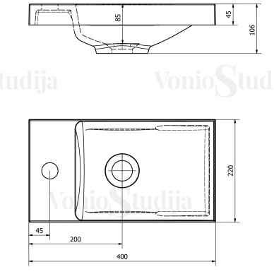 Vonios spintelė Latus X su praustuvu Pine Rustic 5